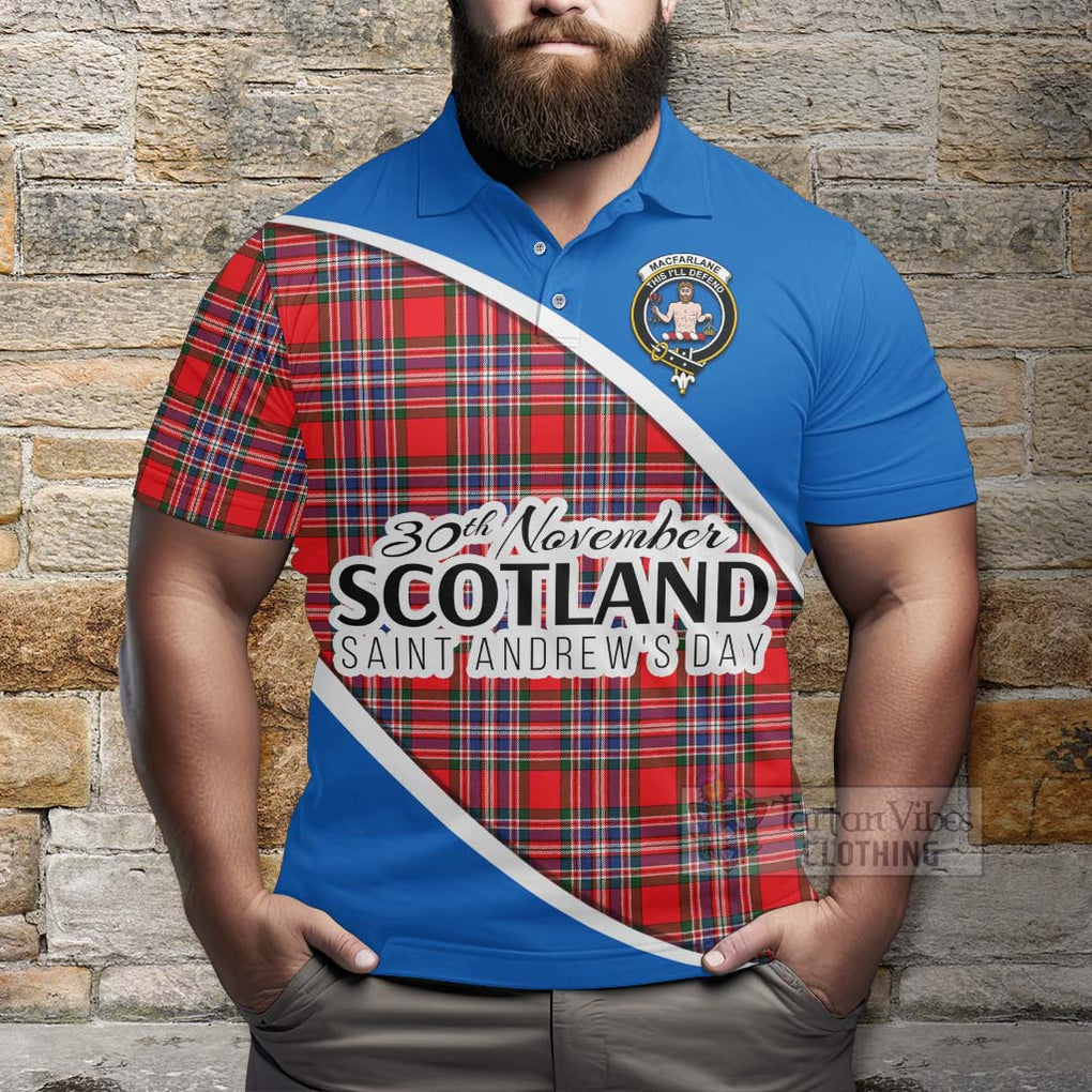 Tartan Vibes Clothing MacFarlane (McFarlane) Family Crest Tartan Polo Shirt Celebrate Saint Andrew's Day in Style