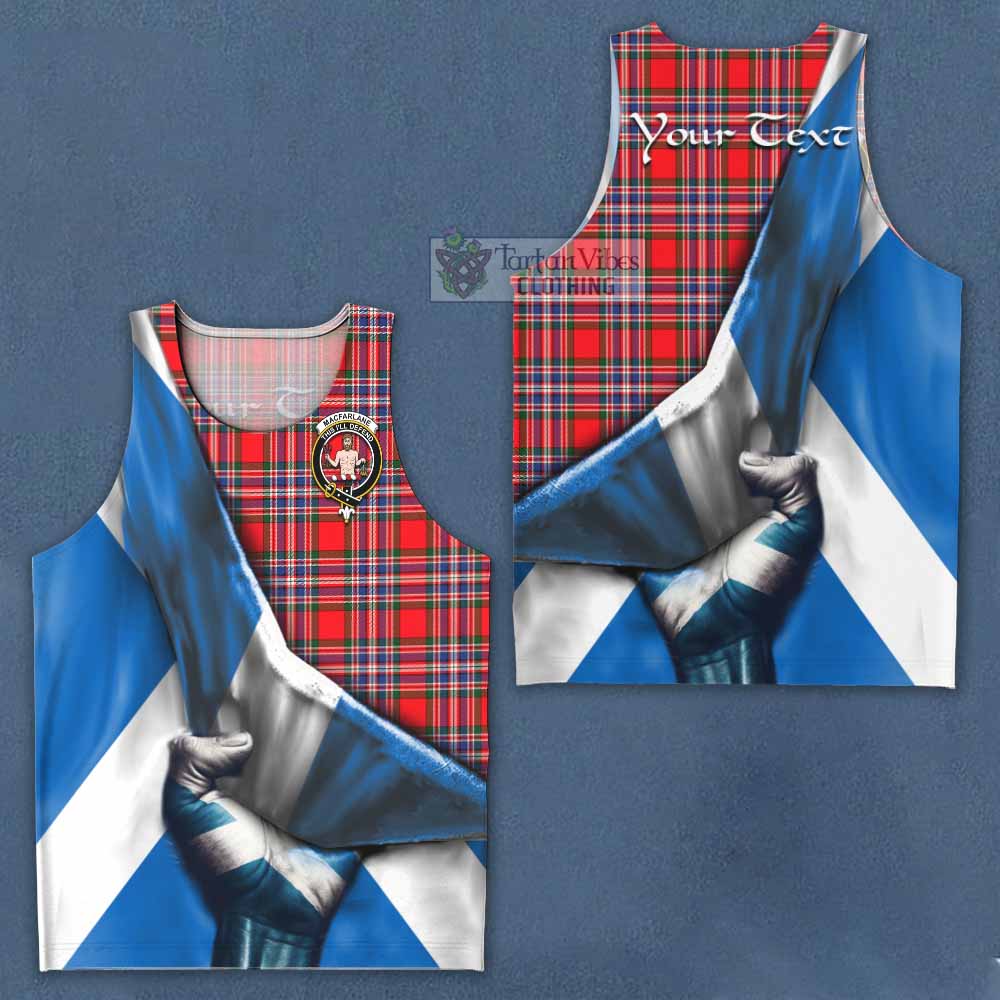 Tartan Vibes Clothing MacFarlane (McFarlane) Tartan Men's Tank Top with Family Crest Scotland Patriotic Style