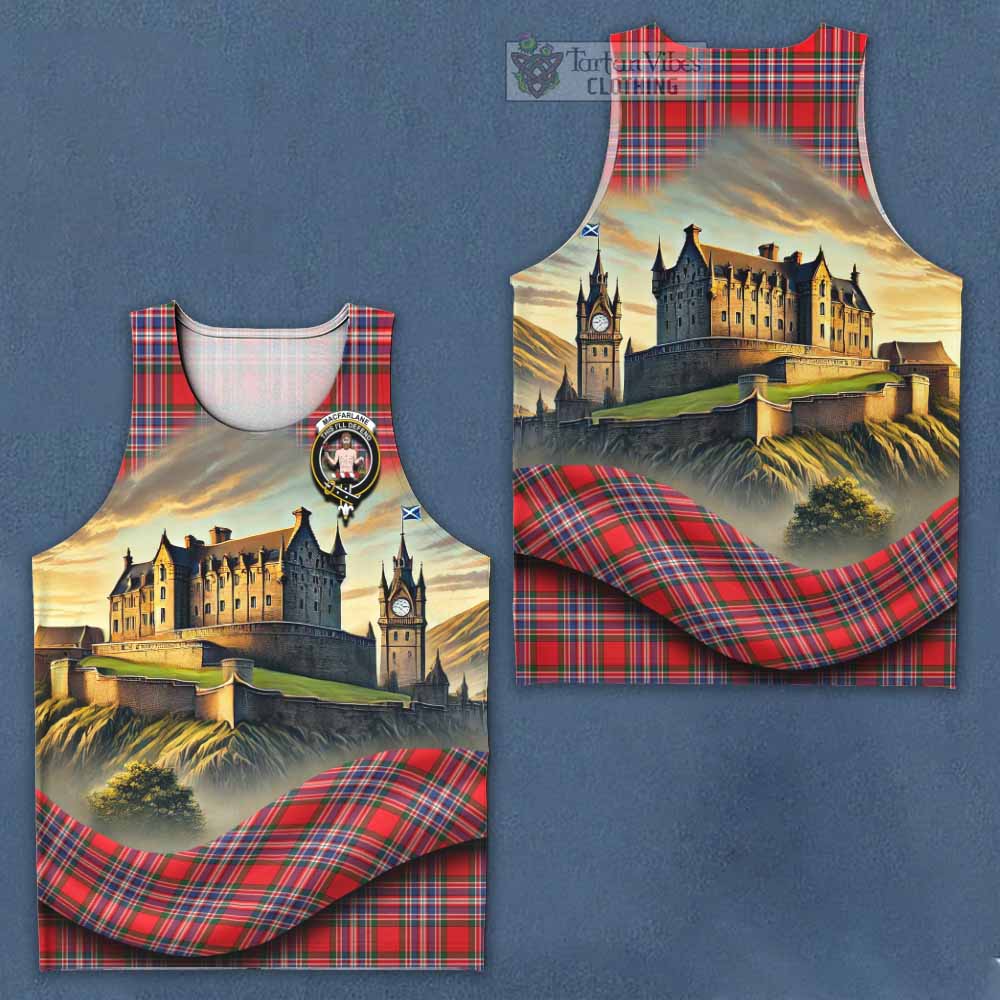 MacFarlane (McFarlane) Tartan Family Crest Men's Tank Top with Scottish Ancient Castle Style - Tartan Vibes Clothing