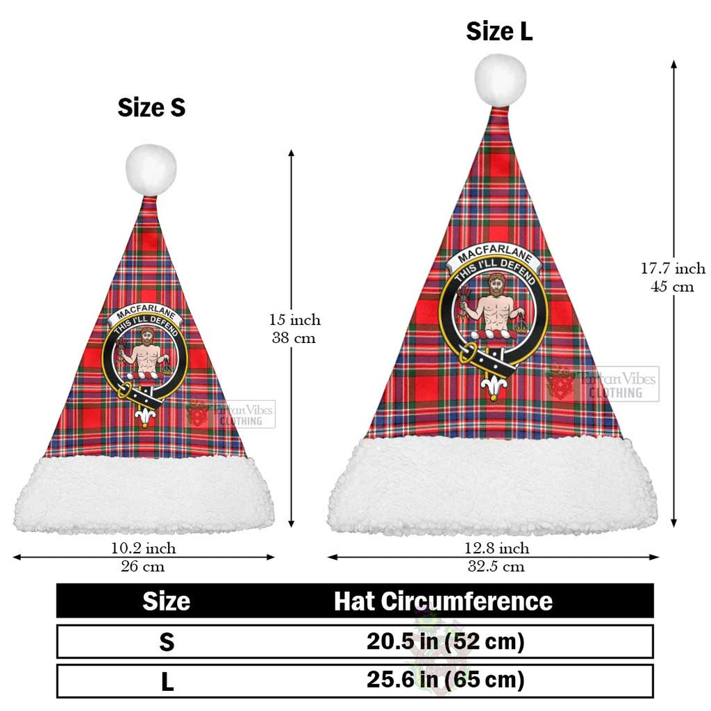 Tartan Vibes Clothing MacFarlane (McFarlane) Tartan Christmas Santa Hats with Family Crest