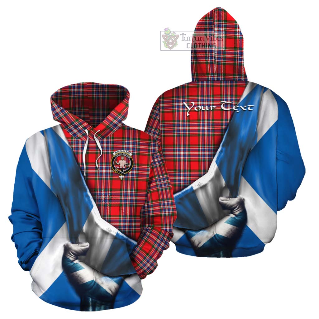 Tartan Vibes Clothing MacFarlane (McFarlane) Tartan Cotton Hoodie with Family Crest Scotland Patriotic Style