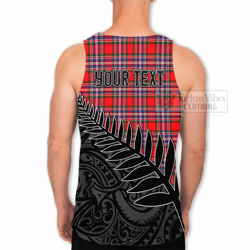 Tartan Vibes Clothing MacFarlane (McFarlane) Crest Tartan Men's Tank Top with New Zealand Silver Fern Half Style