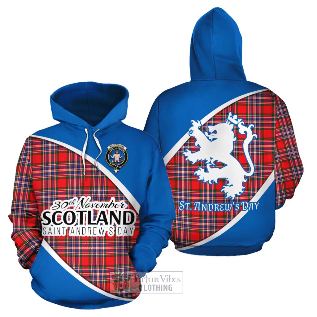 Tartan Vibes Clothing MacFarlane (McFarlane) Family Crest Tartan Cotton Hoodie Celebrate Saint Andrew's Day in Style