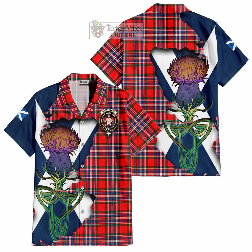 MacFarlane (McFarlane) Tartan Family Crest Hawaiian Shirt Scottish Thistle Celtic Inspired - Tartan Vibes Clothing