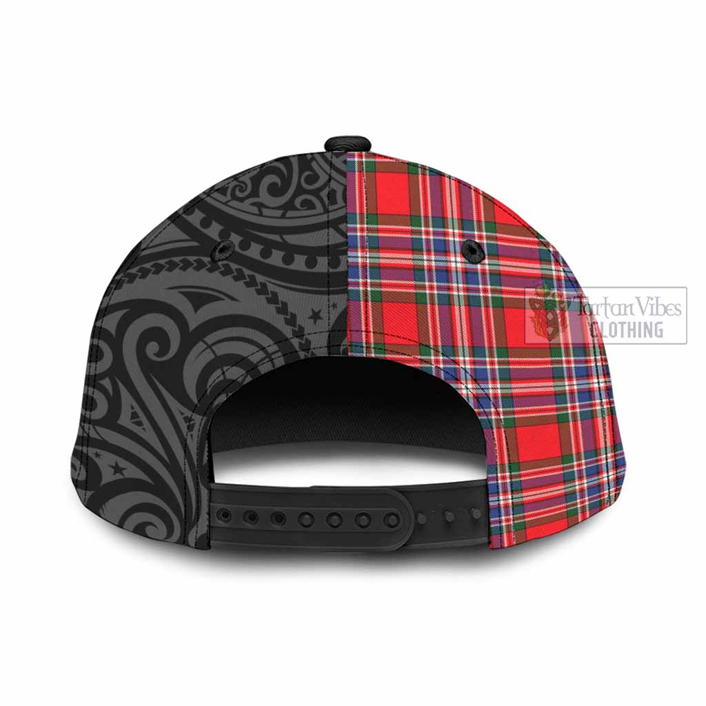 Tartan Vibes Clothing MacFarlane (McFarlane) Tartan Classic Cap with New Zealand Silver Fern Half Style