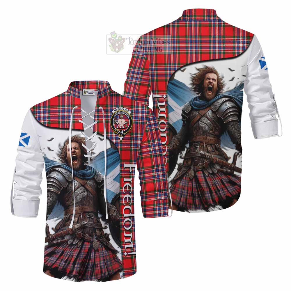 Tartan Vibes Clothing MacFarlane (McFarlane) Crest Tartan Ghillie Kilt Shirt Inspired by the Freedom of Scottish Warrior