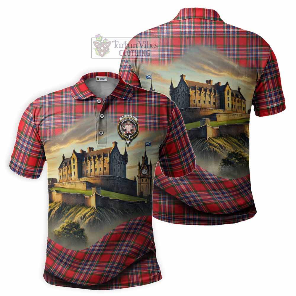 MacFarlane (McFarlane) Tartan Family Crest Polo Shirt with Scottish Ancient Castle Style - Tartan Vibes Clothing