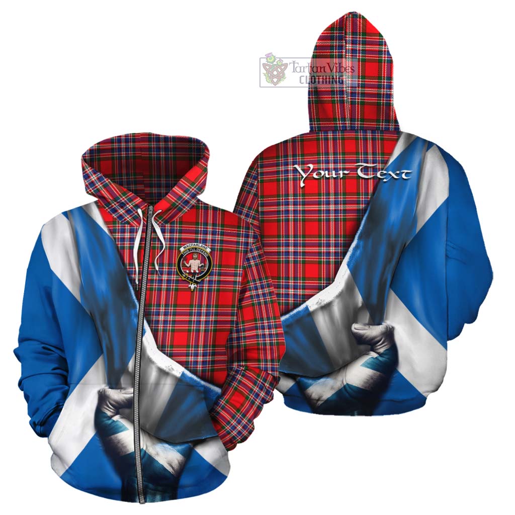 Tartan Vibes Clothing MacFarlane (McFarlane) Tartan Cotton Hoodie with Family Crest Scotland Patriotic Style