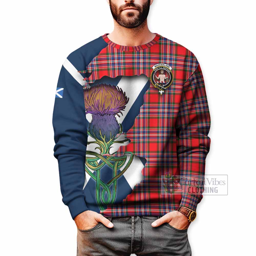 MacFarlane (McFarlane) Tartan Family Crest Sweatshirt Scottish Thistle Celtic Inspired - Tartan Vibes Clothing