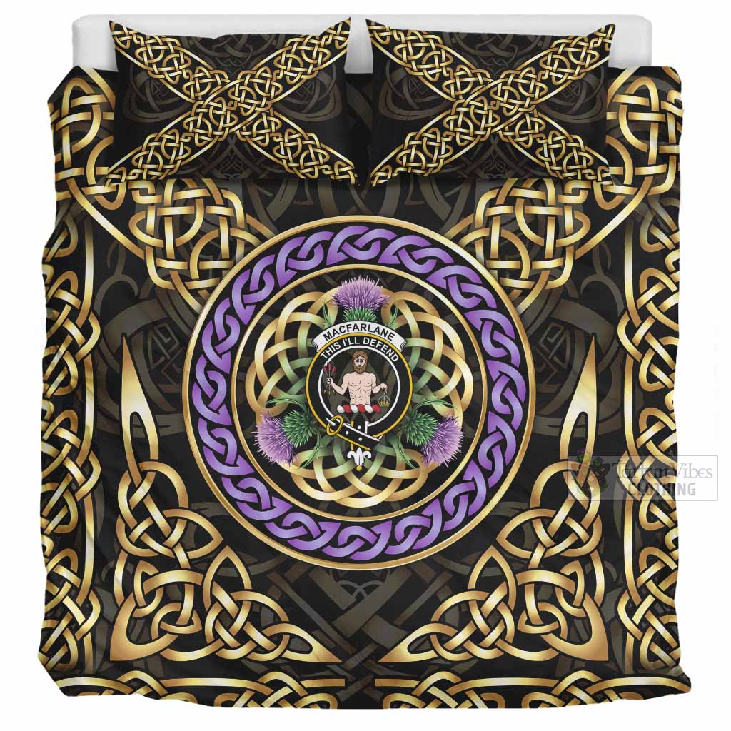 MacFarlane (McFarlane) Clan Crest Bedding Set Celtic Scottish Thistle UK Bedding Set UK Super King 104*94 inch - Tartan Vibes Clothing