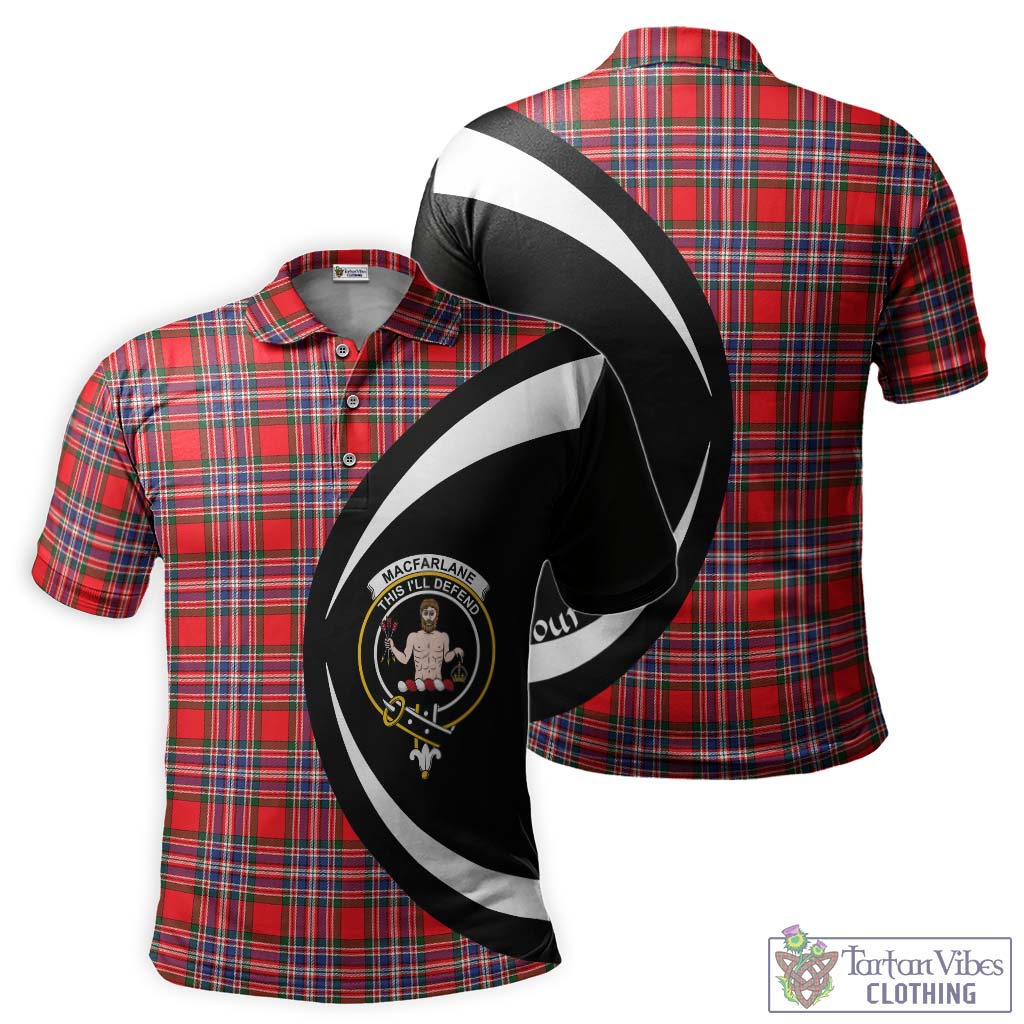 MacFarlane (McFarlane) Tartan Men's Polo Shirt with Family Crest Circle Style Kid - Tartan Vibes Clothing