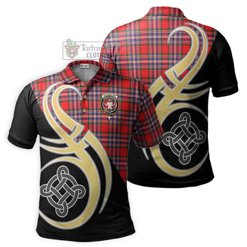 MacFarlane Modern Tartan Polo Shirt with Family Crest and Celtic Symbol Style