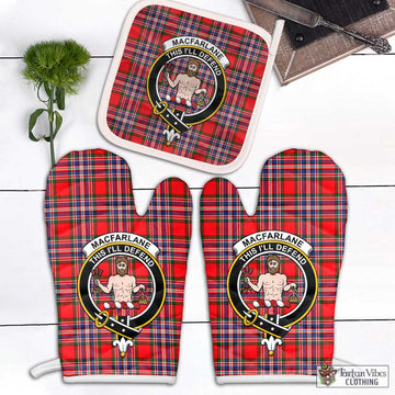 MacFarlane (McFarlane) Tartan Combo Oven Mitt & Pot-Holder with Family Crest