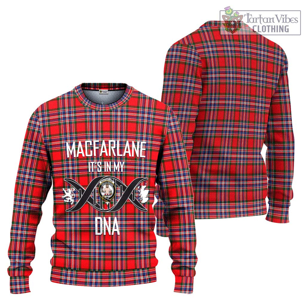 MacFarlane (McFarlane) Tartan Knitted Sweater with Family Crest DNA In Me Style Unisex - Tartanvibesclothing Shop