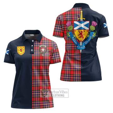 MacFarlane (McFarlane) Tartan Women's Polo Shirt Alba with Scottish Lion Royal Arm Half Style