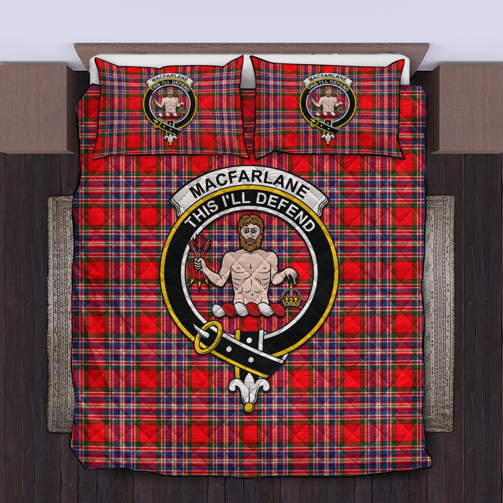 MacFarlane Modern Tartan Quilt Bed Set with Family Crest Twin - Tartanvibesclothing