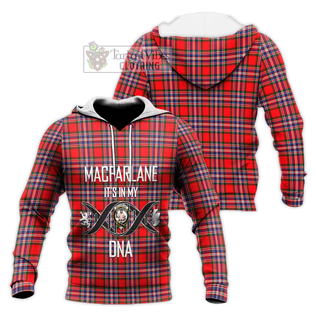 MacFarlane (McFarlane) Tartan Knitted Hoodie with Family Crest DNA In Me Style Unisex Knitted Pullover Hoodie - Tartanvibesclothing Shop