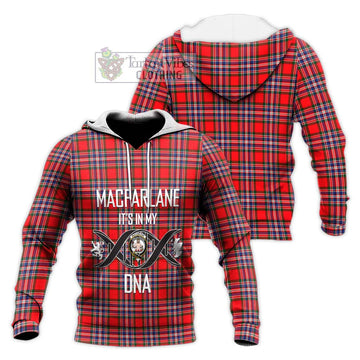 MacFarlane (McFarlane) Tartan Knitted Hoodie with Family Crest DNA In Me Style