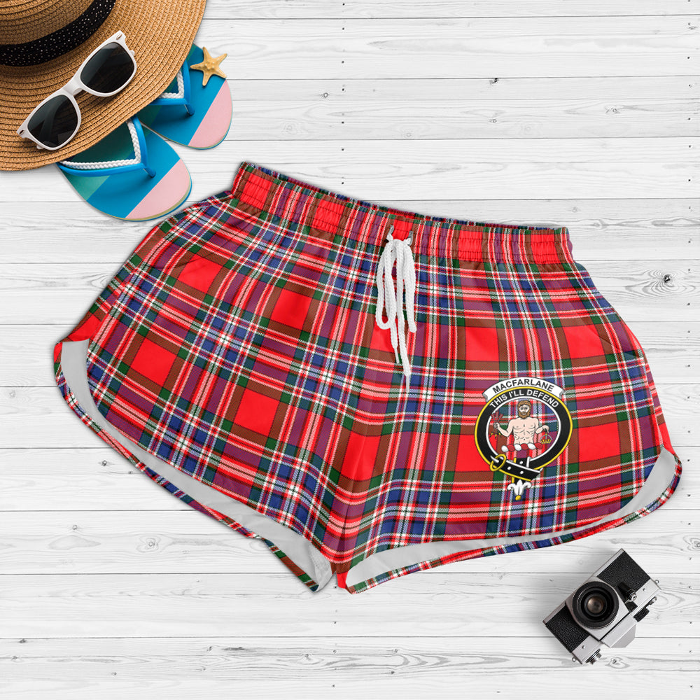 macfarlane-modern-tartan-womens-shorts-with-family-crest