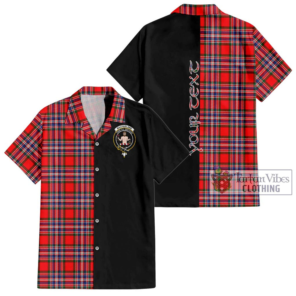 MacFarlane (McFarlane) Tartan Short Sleeve Button Shirt with Family Crest and Half Of Me Style Kid - Tartanvibesclothing Shop