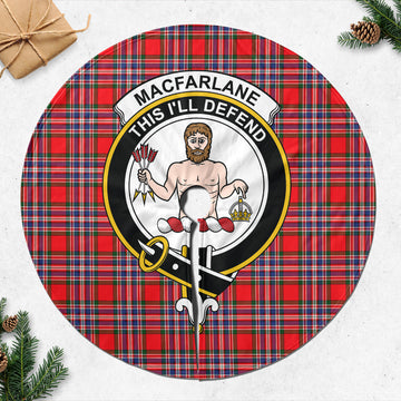 MacFarlane Modern Tartan Christmas Tree Skirt with Family Crest