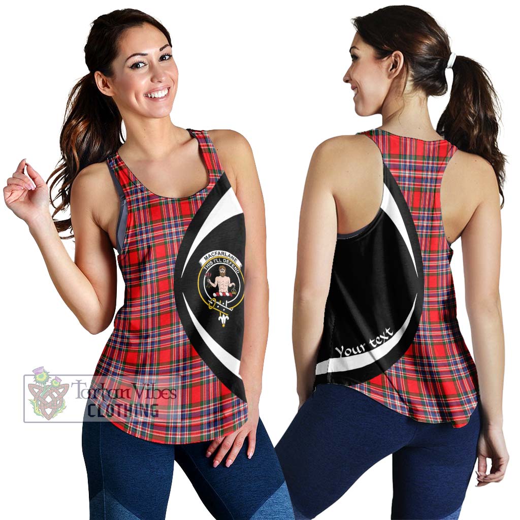 MacFarlane (McFarlane) Tartan Women's Racerback Tanks with Family Crest Circle Style 4XL - Tartan Vibes Clothing