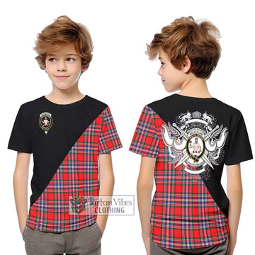 MacFarlane (McFarlane) Tartan Kid T-Shirt with Family Crest and Military Logo Style