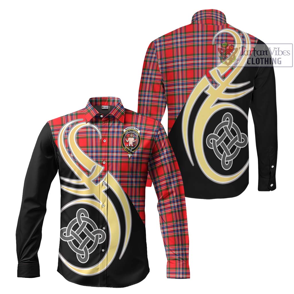 MacFarlane (McFarlane) Tartan Long Sleeve Button Shirt with Family Crest and Celtic Symbol Style Men's Shirt S - Tartan Vibes Clothing