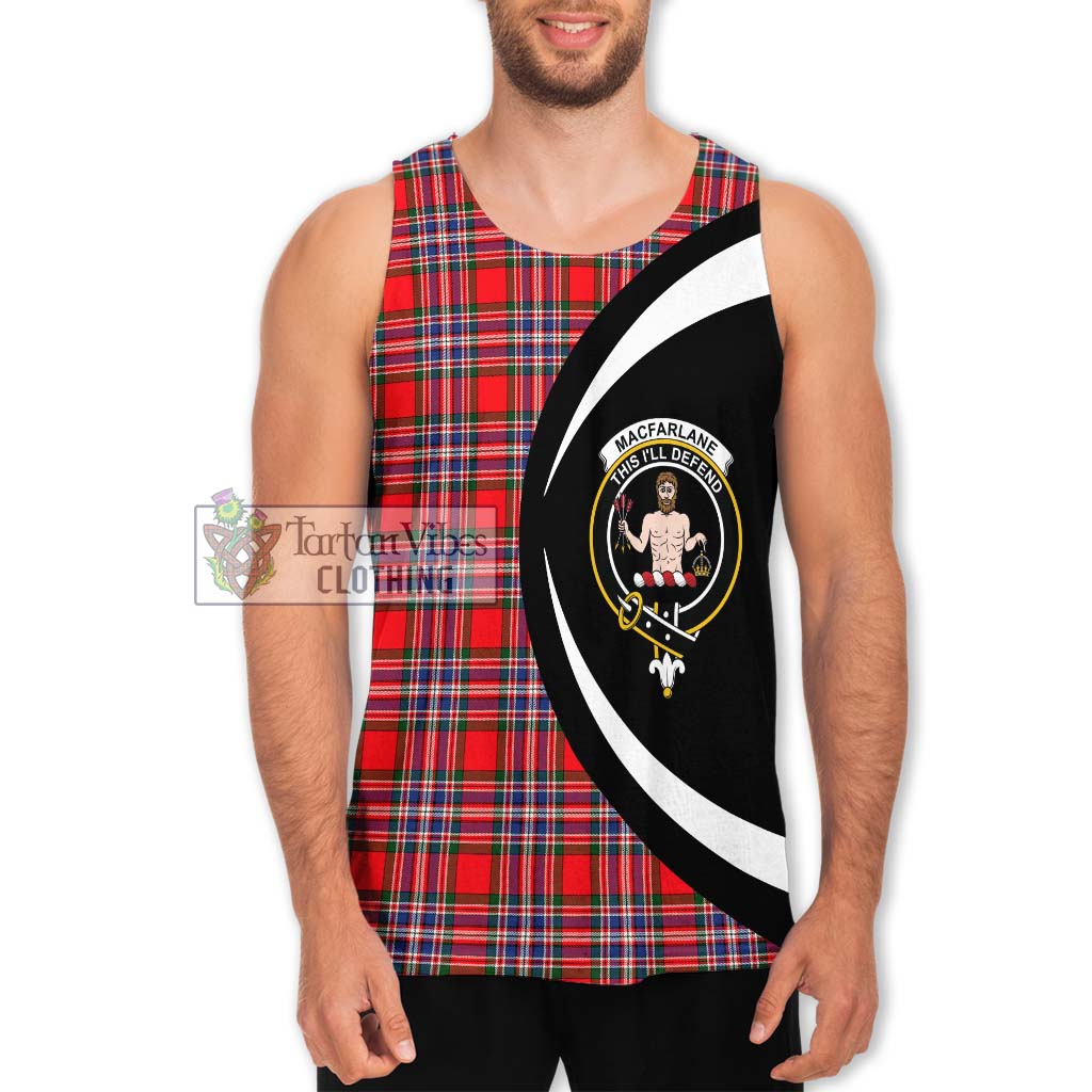 MacFarlane (McFarlane) Tartan Men's Tank Top with Family Crest Circle Style Men - Tartan Vibes Clothing