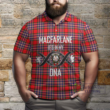 MacFarlane (McFarlane) Tartan Polo Shirt with Family Crest DNA In Me Style