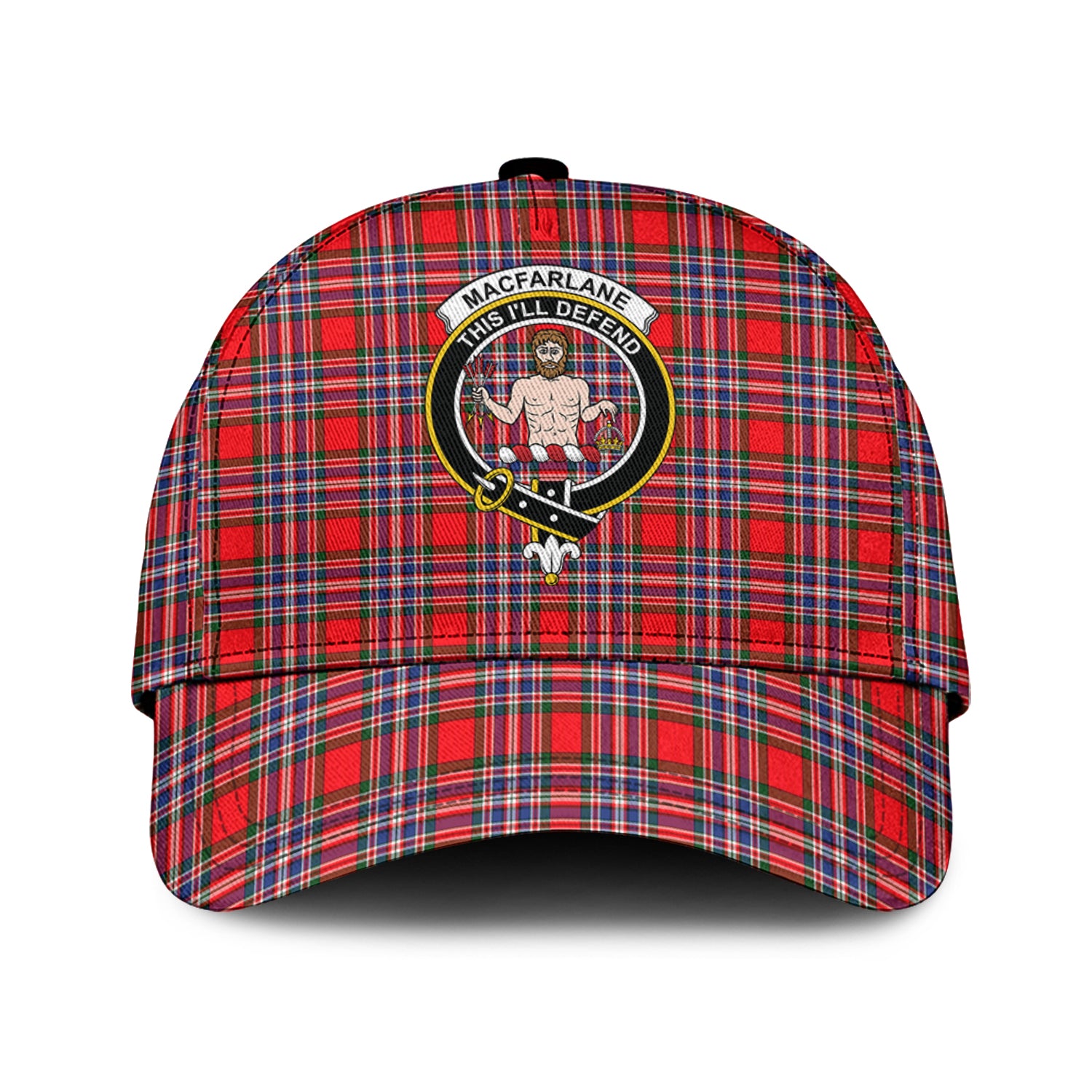 MacFarlane (McFarlane) Tartan Classic Cap with Family Crest Classic Cap Universal Fit - Tartan Vibes Clothing