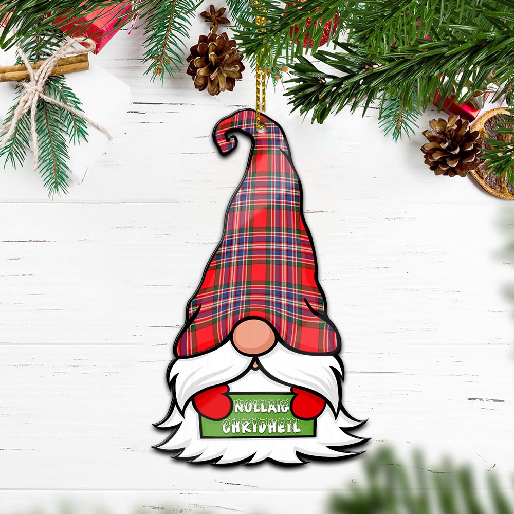 MacFarlane Modern Gnome Christmas Ornament with His Tartan Christmas Hat Wood Ornament - Tartanvibesclothing