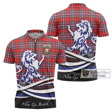 MacFarlane (McFarlane) Tartan Zipper Polo Shirt with Alba Gu Brath Regal Lion Emblem