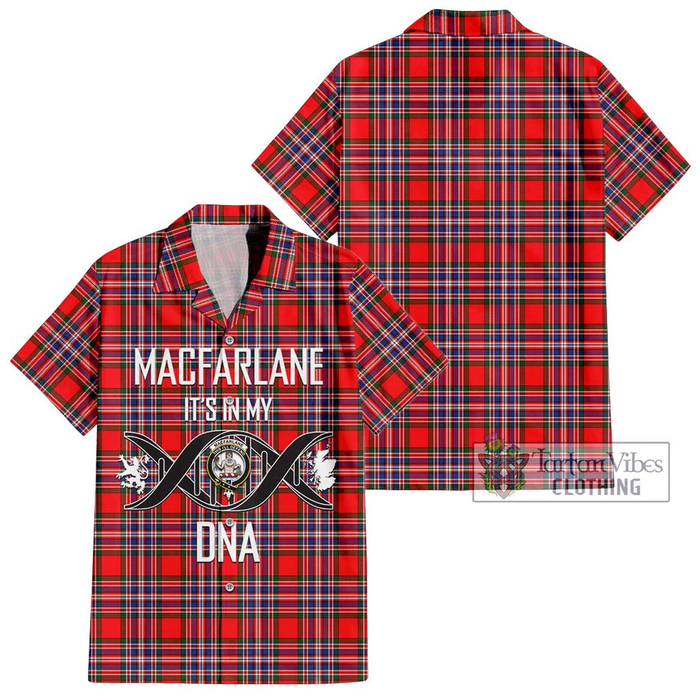 MacFarlane (McFarlane) Tartan Short Sleeve Button Shirt with Family Crest DNA In Me Style Kid - Tartanvibesclothing Shop