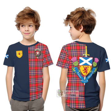 MacFarlane (McFarlane) Tartan Kid T-Shirt Alba with Scottish Lion Royal Arm Half Style