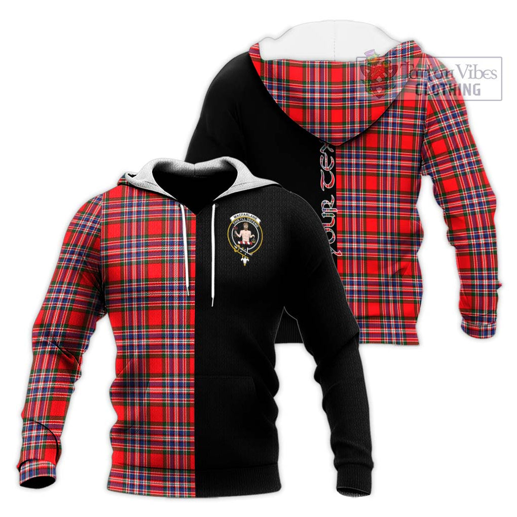 MacFarlane (McFarlane) Tartan Knitted Hoodie with Family Crest and Half Of Me Style Unisex Knitted Pullover Hoodie - Tartanvibesclothing Shop