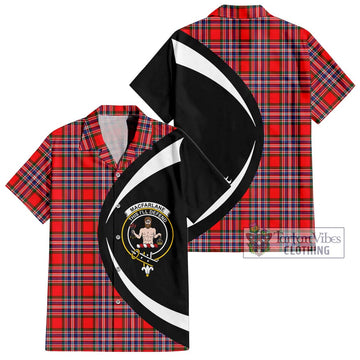 MacFarlane (McFarlane) Tartan Short Sleeve Button Up with Family Crest Circle Style