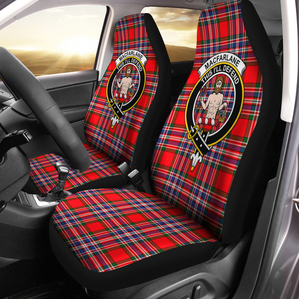 MacFarlane Modern Tartan Car Seat Cover with Family Crest One Size - Tartanvibesclothing