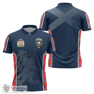 MacFarlane (McFarlane) Tartan Zipper Polo Shirt with Family Crest and Lion Rampant Vibes Sport Style