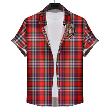 MacFarlane Modern Tartan Short Sleeve Button Down Shirt with Family Crest