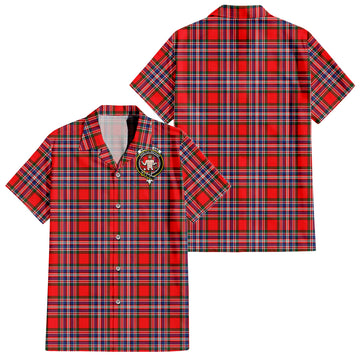 MacFarlane Modern Tartan Short Sleeve Button Down Shirt with Family Crest