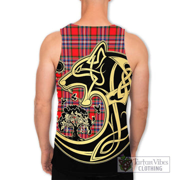 MacFarlane (McFarlane) Tartan Men's Tank Top with Family Crest Celtic Wolf Style - Tartan Vibes Clothing