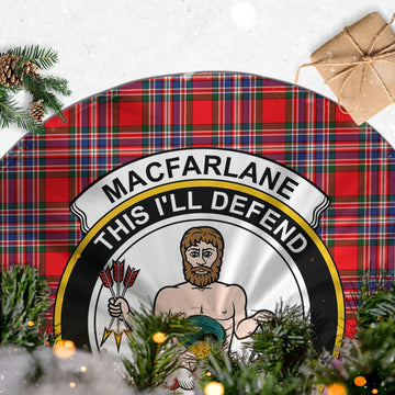 MacFarlane Modern Tartan Christmas Tree Skirt with Family Crest