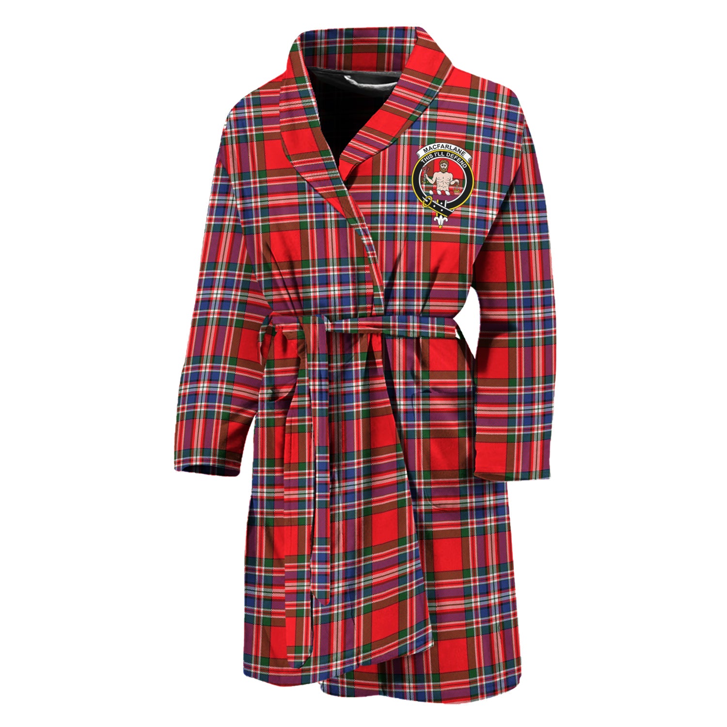 MacFarlane (McFarlane) Tartan Bathrobe with Family Crest Unisex M - Tartan Vibes Clothing