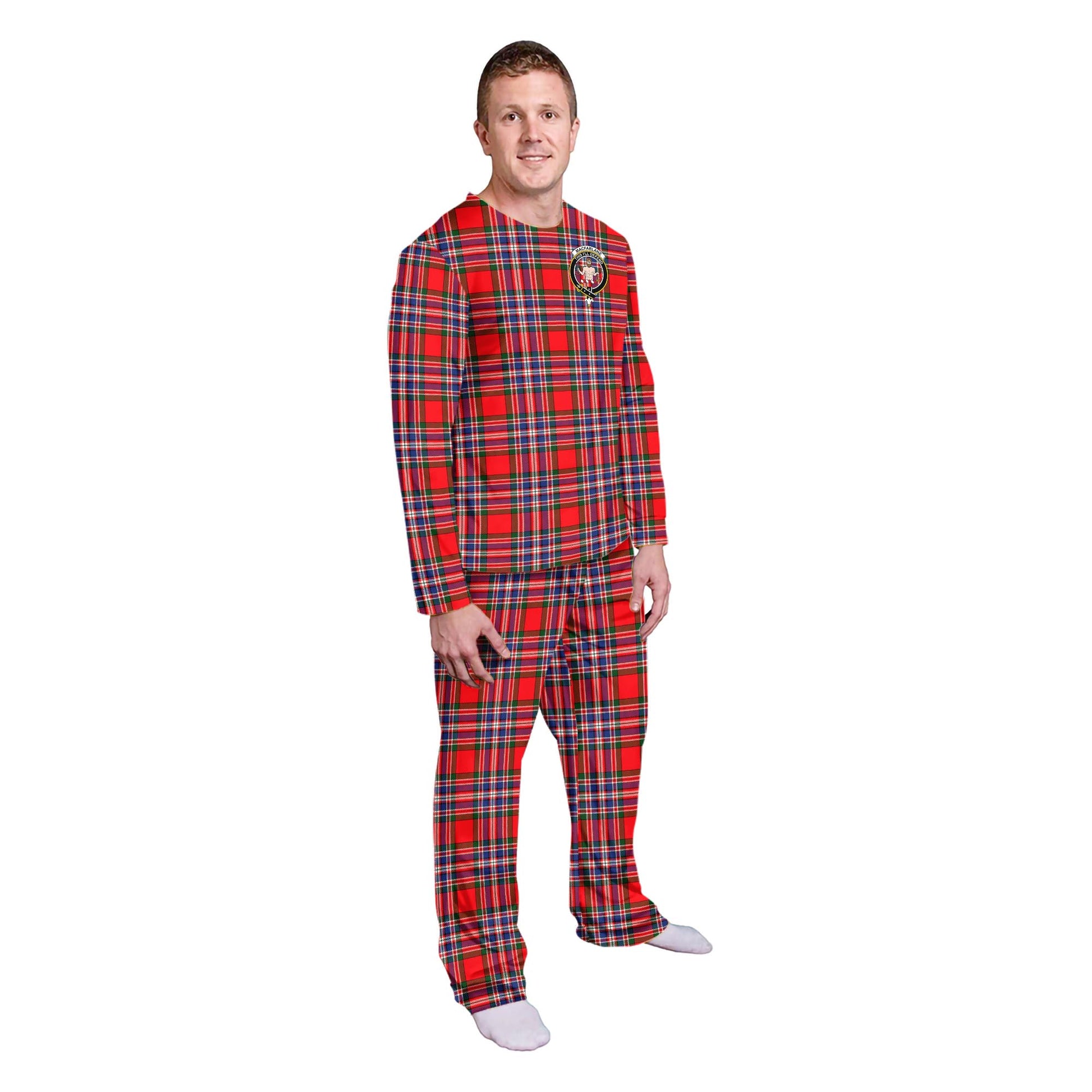 MacFarlane Modern Tartan Pajamas Family Set with Family Crest - Tartanvibesclothing