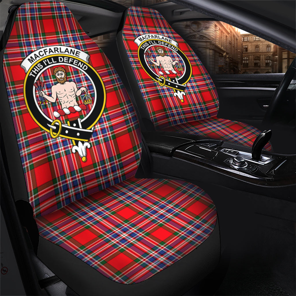 MacFarlane Modern Tartan Car Seat Cover with Family Crest - Tartanvibesclothing