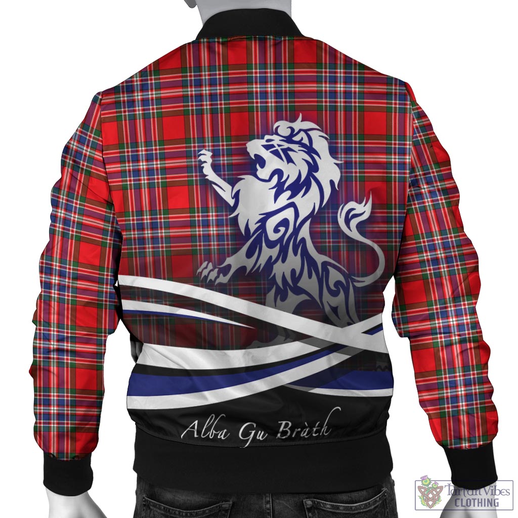 Tartan Vibes Clothing MacFarlane Modern Tartan Bomber Jacket with Alba Gu Brath Regal Lion Emblem