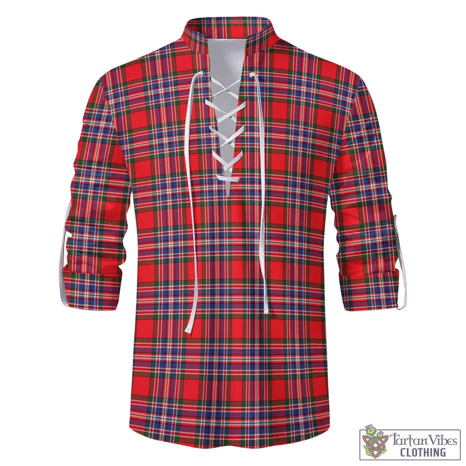 Tartan Vibes Clothing MacFarlane Modern Tartan Men's Scottish Traditional Jacobite Ghillie Kilt Shirt