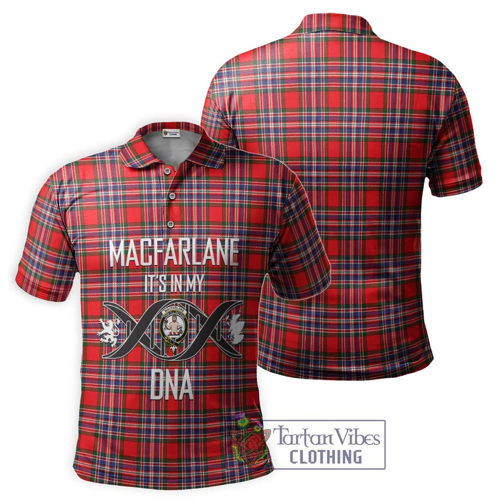 MacFarlane (McFarlane) Tartan Polo Shirt with Family Crest DNA In Me Style - Tartanvibesclothing Shop