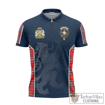 MacFarlane (McFarlane) Tartan Zipper Polo Shirt with Family Crest and Lion Rampant Vibes Sport Style